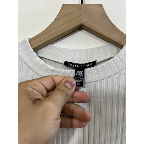 Eileen Fisher Texture Stretch Rib Tencel Minimal Scandi Top Capsule Quiet Luxe S - Picture 3 of 16